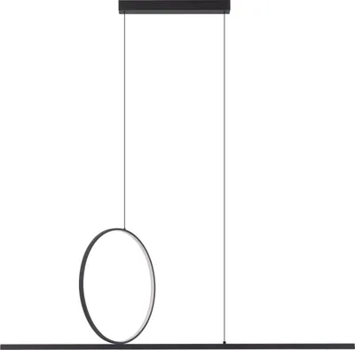 Produktbild von LED Pendelleuchte Metall Aluminium warmweißes Licht 3000 K 1500 lm H: max. 140 cm Schwarz länglich Modern