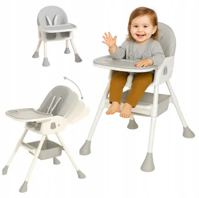 Produktbild von Ekspand | Hochstuhl 4in1 - Grau - Max. Belastung 60 Kg - Klappbar - Multifunktionaler Hochstuhl