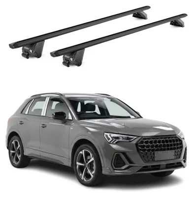 Image de Barres de toit transversales pour Audi Q3 F3 2018-2025 Alu Noir 2 pièces ABE, Image générée par une IA