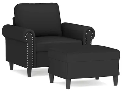 Obrázok produktu pre vidaXL Kreslo s taburetom čierne 60 cm Velvet