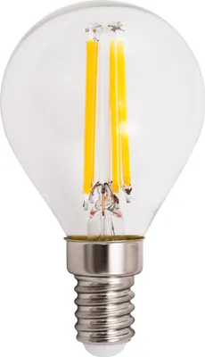 A close-up studio shot of an LED filament light bulb.