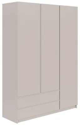 Obrázek produktu pro Selsey Bemmi - Šatní skříň se 3 dveřmi, tyčí na šaty a 2 zásuvkami, kašmírově šedá, 150 cm