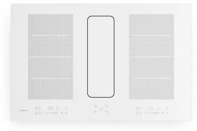 Produktbild von Klarstein ChefFusion Induktionskochfeld mit Dunstabzug 80 cm – 4 Kochzonen, 7200 W, 504,3 m³/h, Flex-Zonen, Umluftbetrieb und Abluftbetrieb