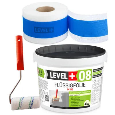 Produktbild von Dichtset Flüssigfolie 4kg Wassersperre unter Fliesen Farbroller Dichtband SET294