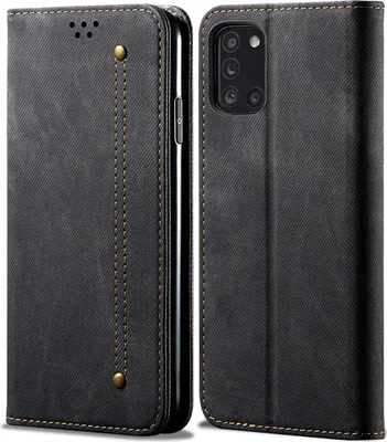 Image de Galaxy A31 Case, étui portefeuille en cuir avec fermeture magnétique et fonction stand pour Samsung Galaxy A31 Samsung Galaxy A31 noir