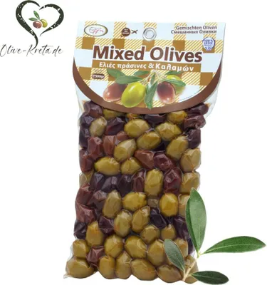 Produktbild von ELLIE 14670 Olivenmix Grün/Schwarz 500g vakuumverpackt von Kreta