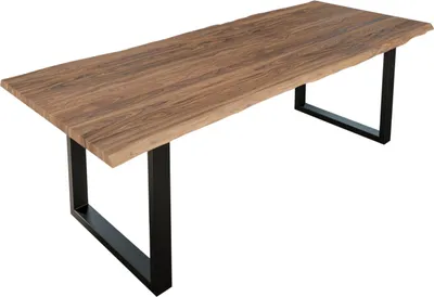 Produktbild von Esstisch Baumkante massiv Akazie stone 240 x 100 cm schwarz LAUREN