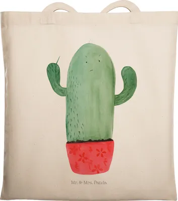 Produktbild von Mr. & Mrs. Panda Stoffbeutel Kaktus Wut - Transparent - Geschenk, Kakteen, Tasche, Büro, Schultasche, Kollegin, Jutebeutel, Kollege, totebag, wütend, dokumententasche