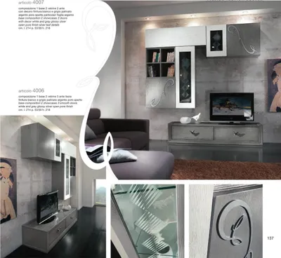 Image de rtv armoire murale étagère salon tv bois armoires vitrine mur étagères Italy Nouveau