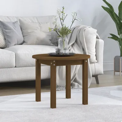 Produktbild von "2026 Promotion" Couchtisch Wohnzimmer - Kaffeetisch - Honigbraun - Ø 55x45 cm Massivholz Kiefer - Sofatisch CC28875