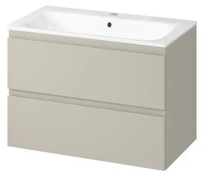 Produktbild von Cersanit | Badezimmerschrank - Mit Waschbecken Moduo - 80 Cm - 2 Schubladen - Kaschmir Matt - Waschbeckenunterschrank