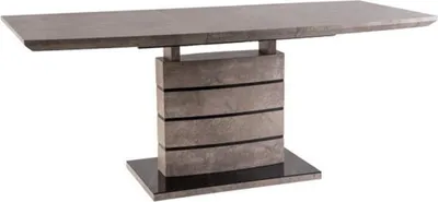 Produktbild von Casa Padrino Luxus Esstisch Grau / Schwarz 140-180 x 80 x H. 76 cm - Ausziehbarer Esszimmertisch in Betonoptik