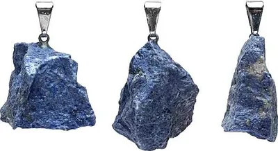 Image de Pendentif en pierre précieuse brute Durmortierite - paquet de 3 pièces - ± 2,5 cm