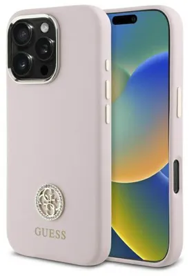 Zdjęcie produktu dla Etui Guess 4G Logo Strass do iPhone 16 Pro różowy