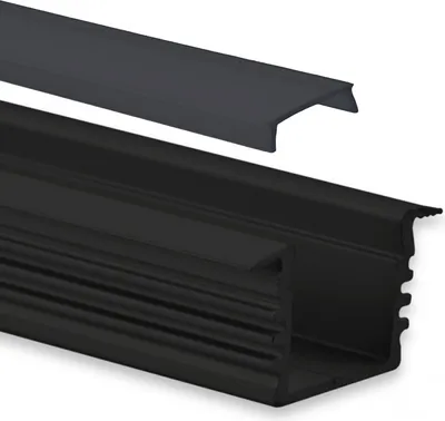 Produktbild von GX-PL3 LED EINBAU-Profil 200 cm, hoch/Flügel, LED Stripes max. 12 mm, schwarz RAL 9005 2m Abdeckung schwarz