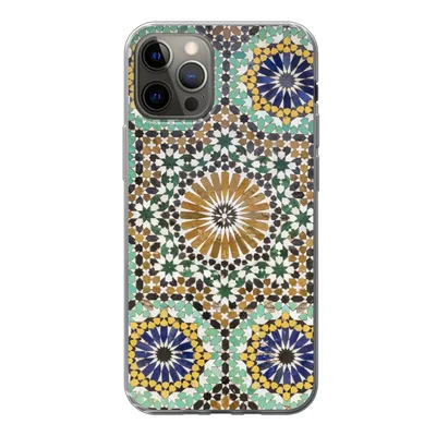 Produktbild von MuchoWow® Handyhülle Schutzhülle Hülle für iPhone 12 Pro Eine Nahaufnahme eines marokkanischen Mosaiks Silikon Softcase Handy Hülle - Abdeckung