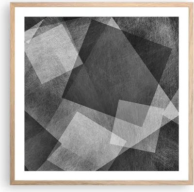 Produktbild von Gerahmtes Poster - Rahmen in heller Eiche - Abstraktion modern - 60x60 cm - Wand Bild - Wanddeko - Wandbilder - Wandposter - Bilderrahmen - Bilder - Kunstdruck - Wandbild - P2NAC60x60-3996