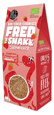 CIASTKA BŁONNIKOWE KOKOSOWE Z TRUSKAWKAMI BIO 80 g - DIET-FOOD (KIDS)