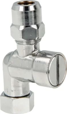 Produktbild von tecuro Winkel-Verschraubung mit Filter 3/8 Zoll Überwurfmutter x Quetschverschraubung Ø 10 mm/3/8 Zoll AG, Messing verchromt
