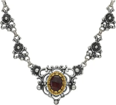 Produktbild von JuwelmaLux Trachtencollier Echt Silber 925, teil vergoldet mit Granat JL17-05-0026