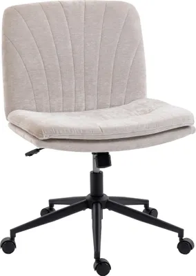 Produktbild von HOMCOM Homeoffice Stuhl Höhenverstellbar Schreibtischstuhl mit Leinenoptik Beige