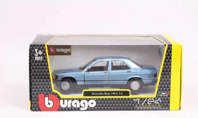 A toy model car in its packaging.
