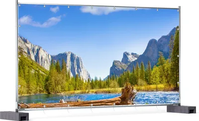 Produktbild von Wallario XXL Outdoor-Poster für Garten oder Balkon, Motiv Baumstamm im Fluss zwischen Bergen und Wäldern, in ca. 340 x 173 cm