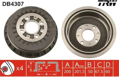 Obrázek produktu pro 2x brzdový buben TRW DB4307 pro LADA KALINA kombi (2194)