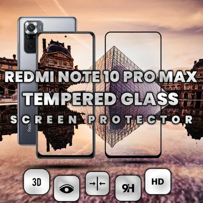 Obrázok produktu pre 1-balenie Xiaomi Redmi Note 10 Pro Max Ochranné sklo na displej - Tvrdené sklo 9H - Super kvalita 3D
