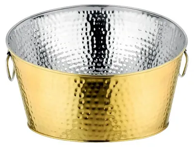 Produktbild von Goldfarbener, gehämmerter Sektkübel, 38 cm