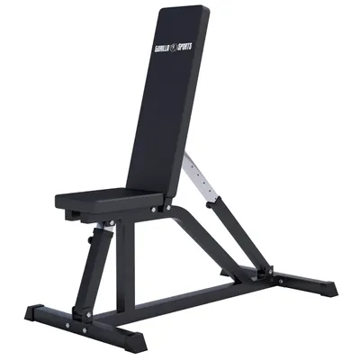 Produktbild von GORILLA SPORTS® Hantelbank - Rückenlehne 7-Fach, Sitz 4-Fach Verstellbar, bis 200 kg Belastbar, Schwarz - Trainingsbank, Negativbank, Schrägbank, Fitnessbank, Bench, Flachbank, Fitness, Zuhause