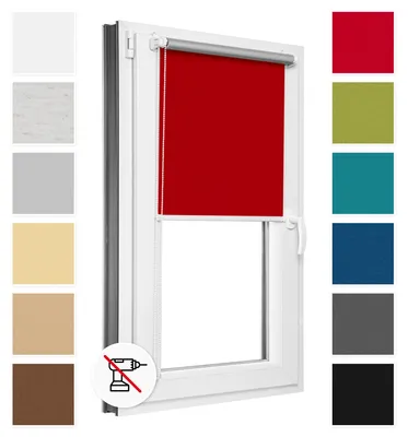 Obrázok produktu pre Estika Zatemňovacia roleta bez vŕtania - 85 x 150 cm - Červená - Termoroleta