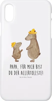 Produktbild von Mr. & Mrs. Panda Iphone 10 Handyhülle Bären mit Hut - Weiß - Geschenk, Vatertag, Handy, Muttertag, Hülle, Vater, Bär, Cover, Vorbild, Family, X