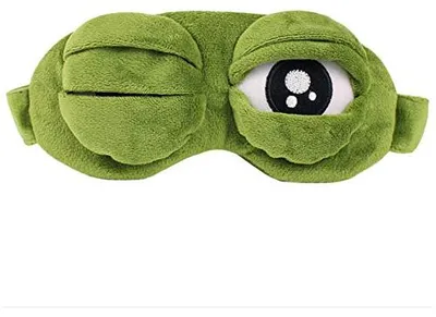 Produktbild von Frosch-Schlafmaske, kreative Augenmaske für Kinder und Erwachsene, Nachtmaske zum Schlafen und Reisen (grün)