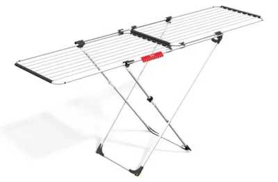 Obrázok produktu pre Rozťahovateľný sušiak na bielizeň z ocele s držiakom na ponožky, dĺžka 20 metrov, rozmery 187 x 57 x 94 cm