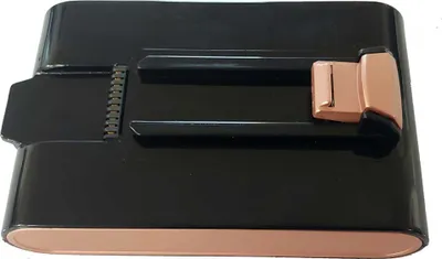 A black and copper battery pack for a vacuum cleaner.