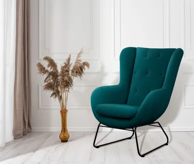 Produktbild von Sessel Designersessel ARTEMIS in Stoff Kronos Meeresgrün