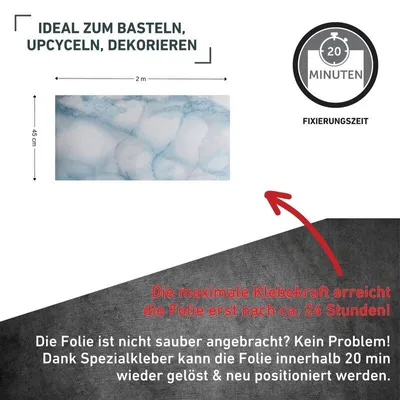 Produktbild von Klebefolie Marmor blau - 45x200cm