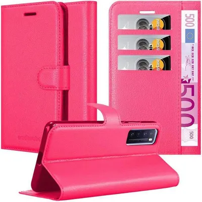 Produktbild von Cadorabo Hülle für Huawei NOVA 7 5G Schutz Hülle in Pink Handyhülle Etui Case Cover Magnetverschluss
