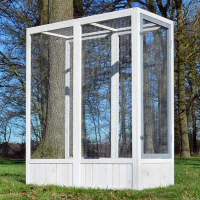 Produktbild von zooprinz Vogelvoliere Luise | Auslauf | 114x136x52cm (BxHxT) | Wetterfest | Kiefernholz | Verzinkt
