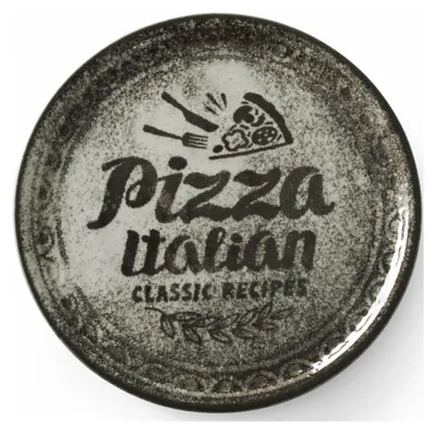 Produktbild von Recipe Collection Pizzateller aus schwarzem Porzellan, Durchmesser 31 cm – 6er-Set