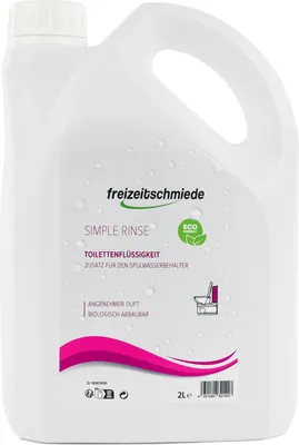 Produktbild von Freizeitschmiede Simple Rinse 2L Spülwasserzusatz Toiletten Zusatz für Spülbehälter Campingtoilette Sanitärflüssigkeit Sanitärzusatz