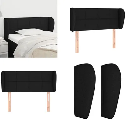 Produktbild von vidaXL Kopfteil mit Ohren Schwarz 103x23x78/88 cm Stoff - Kopfteil - Kopfteile - Bett-Kopfteil - Bettkopfteil