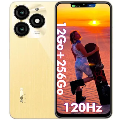 Image de Smartphone Itel A70 12GO+256GO Smartphone Pas Cher Écran 6.6" 5000mAh Smartphone Débloqué Android 13 Caméra 13MP Dual SIM/NFC - Or