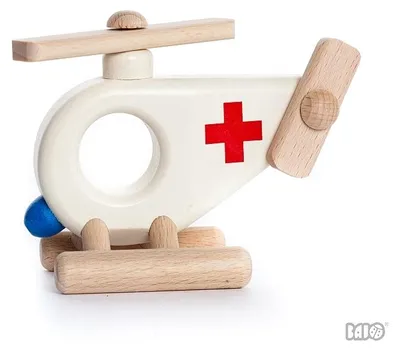 Produktbild von Bajo Holzhelikopter Ambulanz - nachhaltiges Spielzeug 8 cm