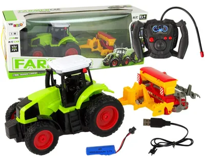 Produktbild von Lean Toys Landwirtschaftlicher Traktor mit Ballenpresse R/C 1:16 Grün