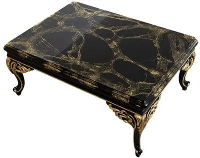 Zdjęcie produktu dla Casa Padrino barokowy stolik kawowy czarny / złoty 110 x 84 x h. 48 cm - Wspaniały stolik do salonu - meble do salonu w stylu barokowym