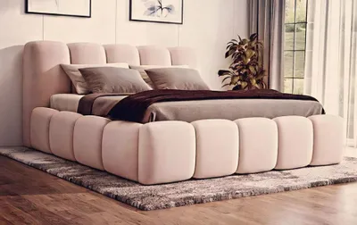 Image de Lit double Chambre à coucher 180сm matelas blanc style moderne bois