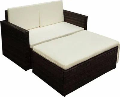 Produktbild von "Rabatt" 2-tlg. Garten-Lounge-Set - Wetterfestes Sitzgruppe - für 1 Personen - mit Auflagen Poly Rattan Braun - Lounge-Dining set CC19840