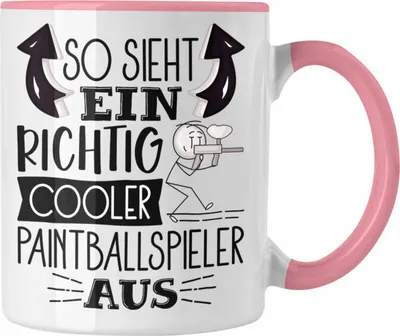 Produktbild von Trendation - So Sieht Ein Richtig Cooler Paintballspieler Aus Geschenk Tasse Lustiger Spruch Geschenkidee (Rosa)